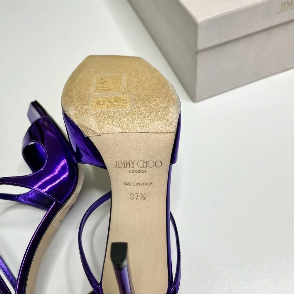 Jimmy Choo Anise purple Liquid Metal heels size 37.5 - Picture 8 of 13